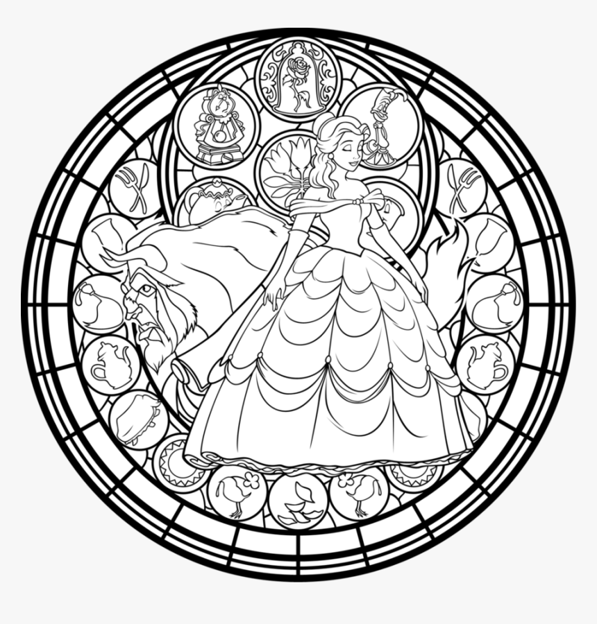 Disney Stained Glass Window Coloring Pages