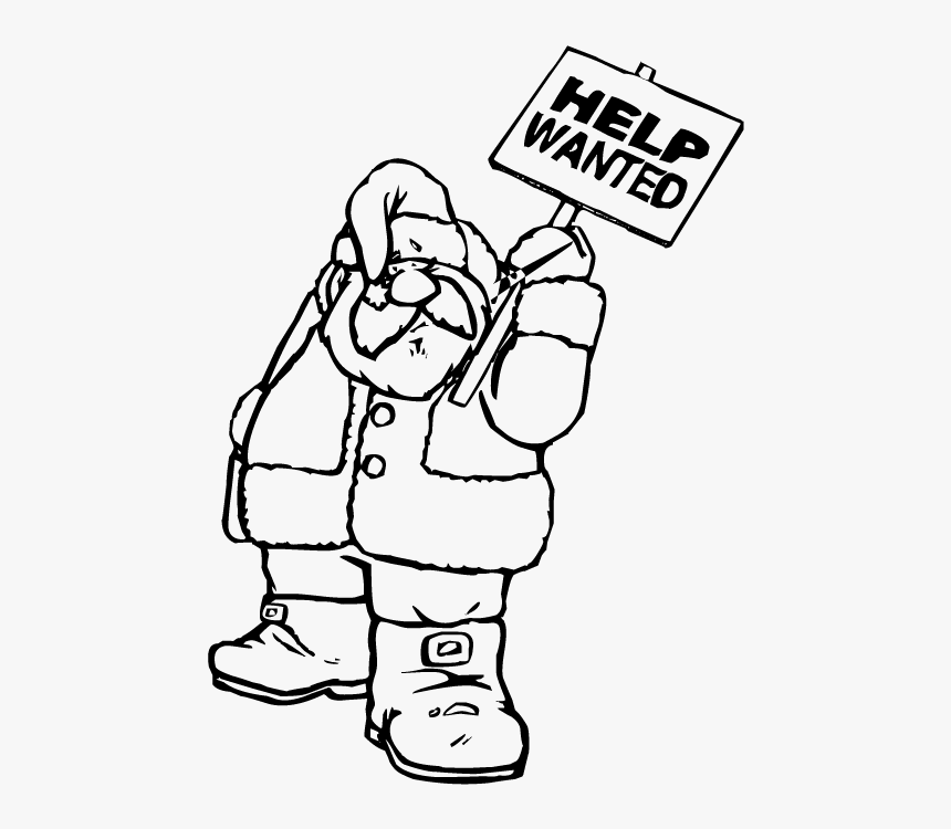 Help Wanted Santa - Santa Claus Help Wanted, HD Png Download, Free Download