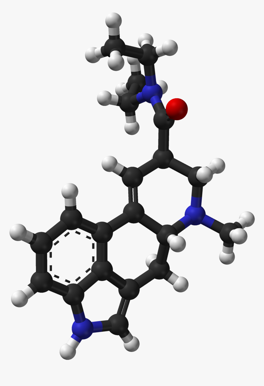 Lsd From Xtal And Spartan Pm3 3d Balls Web - Lsd Molecular Structure 3d, HD Png Download, Free Download