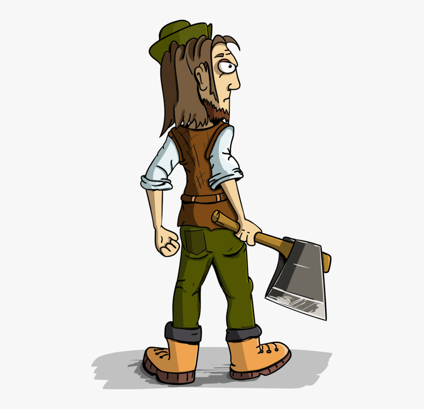 Lumberjack Axe Cartoon - Lumberjack Cartoon Transparent Background Free, HD Png Download, Free Download