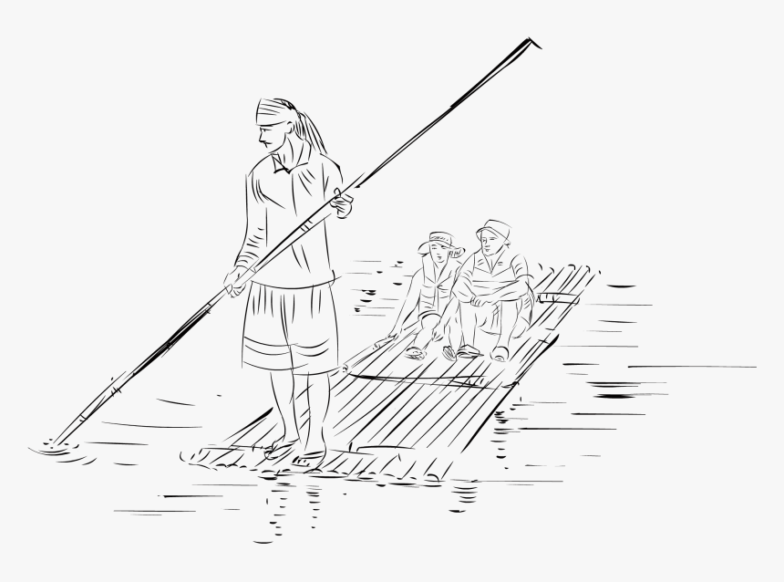 Raft Drawing At Getdrawings - Fisherman, HD Png Download, Free Download