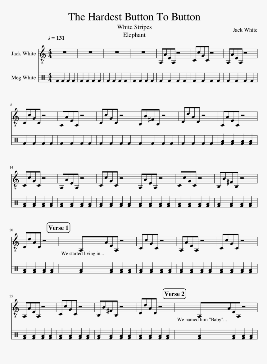 The Hardest Button To Button Slide, Image - Bokura Wa Ima No Naka De Piano Sheet, HD Png Download, Free Download