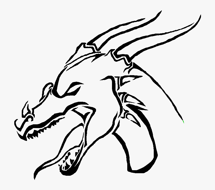 Cat Carnivora Something Big Drawing Clip Art - Small Dragon Head Drawing, HD Png Download, Free Download