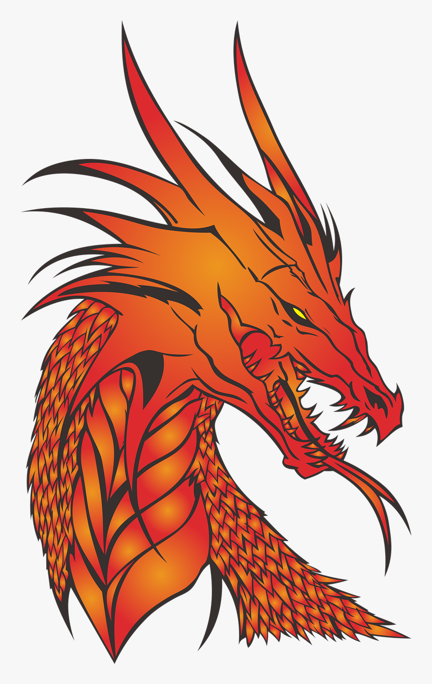 Dragon,no Background,the Head Of - Dragon Head Silhouette, HD Png Download, Free Download