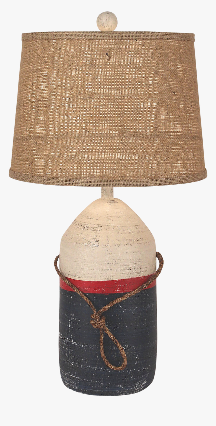Beach Cottage Large Buoy With Rope Accent Lamp - Lampshade, HD Png Download, Free Download