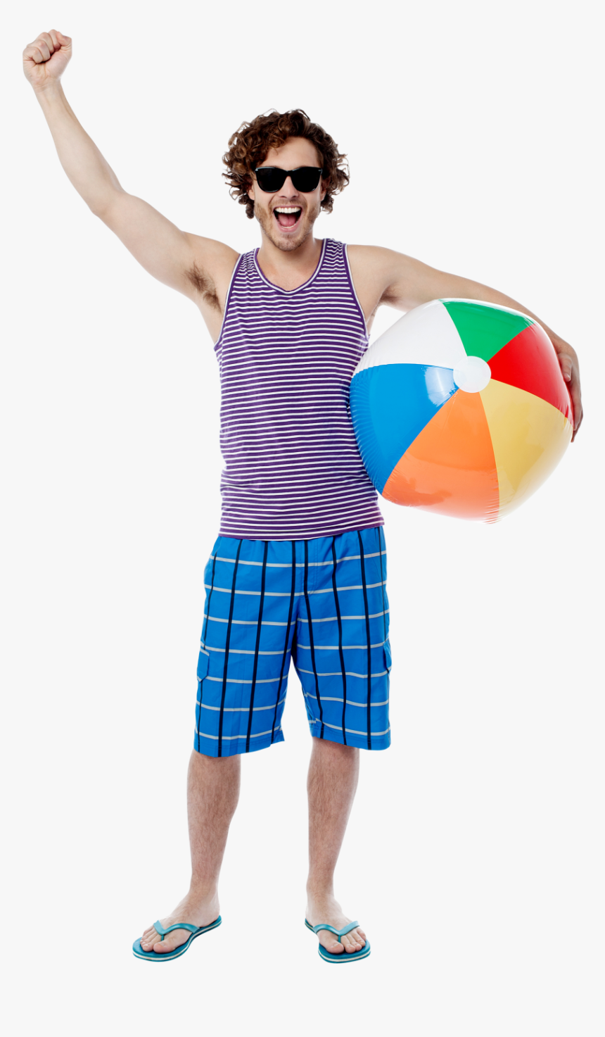 Men With Beach Ball Png Image - Beach Ball People Png, Transparent Png, Free Download