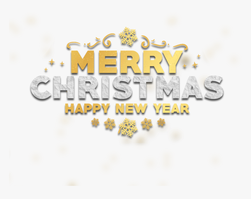 #merrychristmas #happynewyear #golden #silver #text - Calligraphy, HD Png Download, Free Download