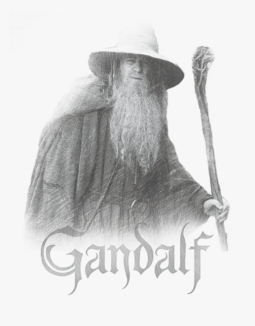 Lord Of The Rings Gandalf The Grey Men"s Slim Fit T-shirt - Youth: Lord Of The Rings - Gandalf The Grey, HD Png Download, Free Download