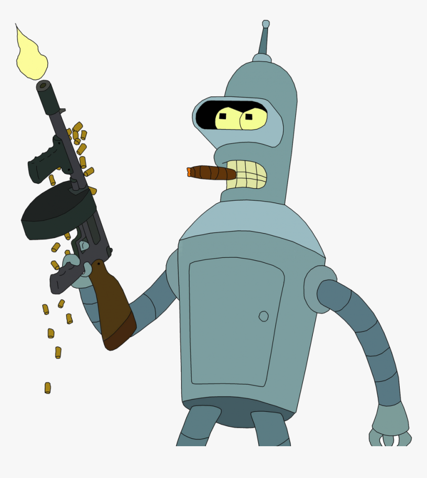 Futurama Bender Png Image - Futurama Bender With Gun, Transparent Png, Free Download