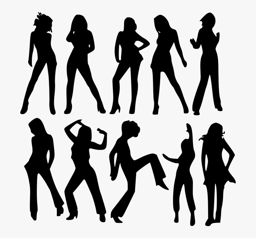Silhouette Drawing Woman Clip Art - Group Of Women Silhouette Png, Transparent Png, Free Download