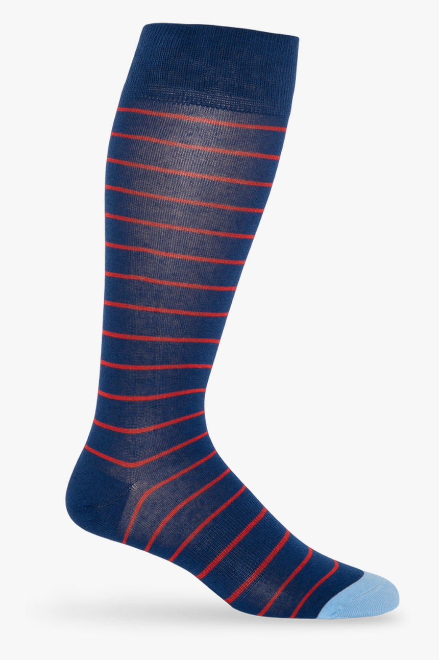 Navy Blue Socks With Red Stripe - Sock, HD Png Download, Free Download