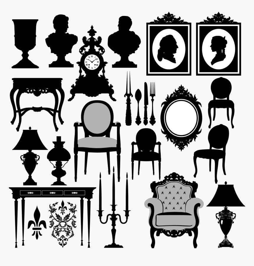 Vintage Furniture Silhouette, HD Png Download, Free Download