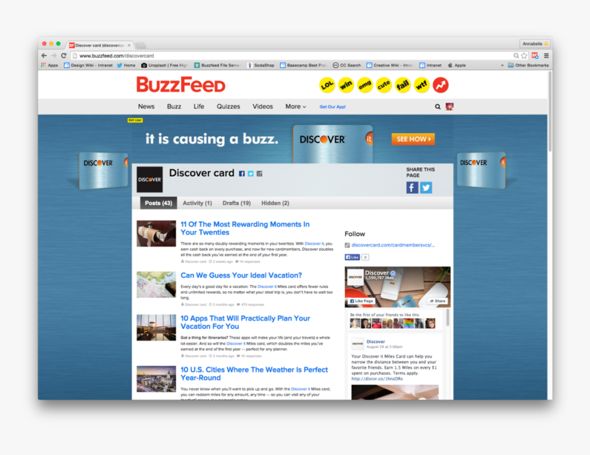 A Snapshot Of The Discover Brand Channel, Currently - Buzzfeed, HD Png Download, Free Download