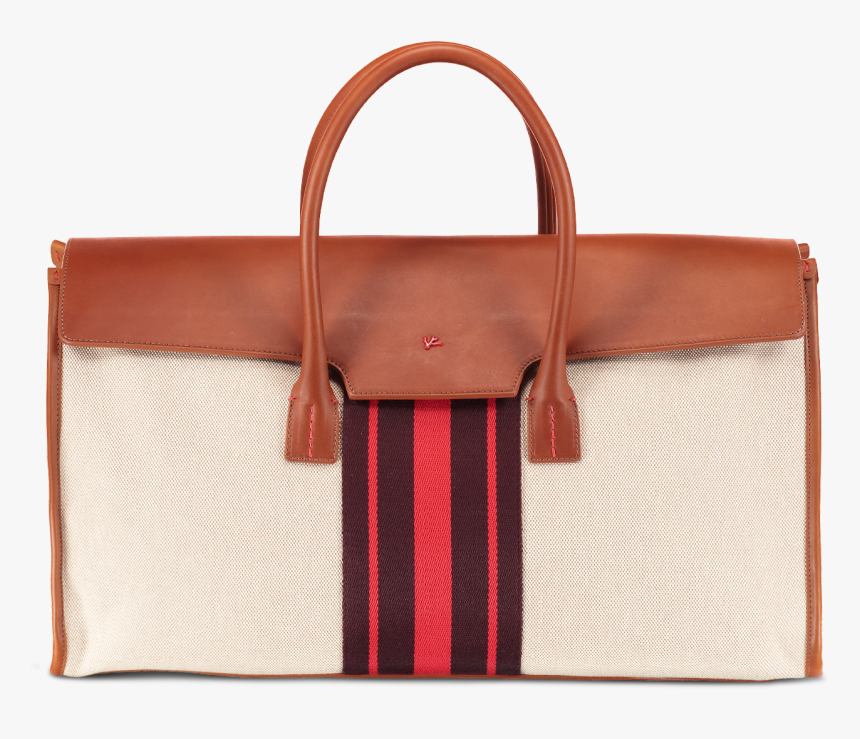 Canvas Overnight Bag With Red Stripe - Birkin Bag, HD Png Download, Free Download