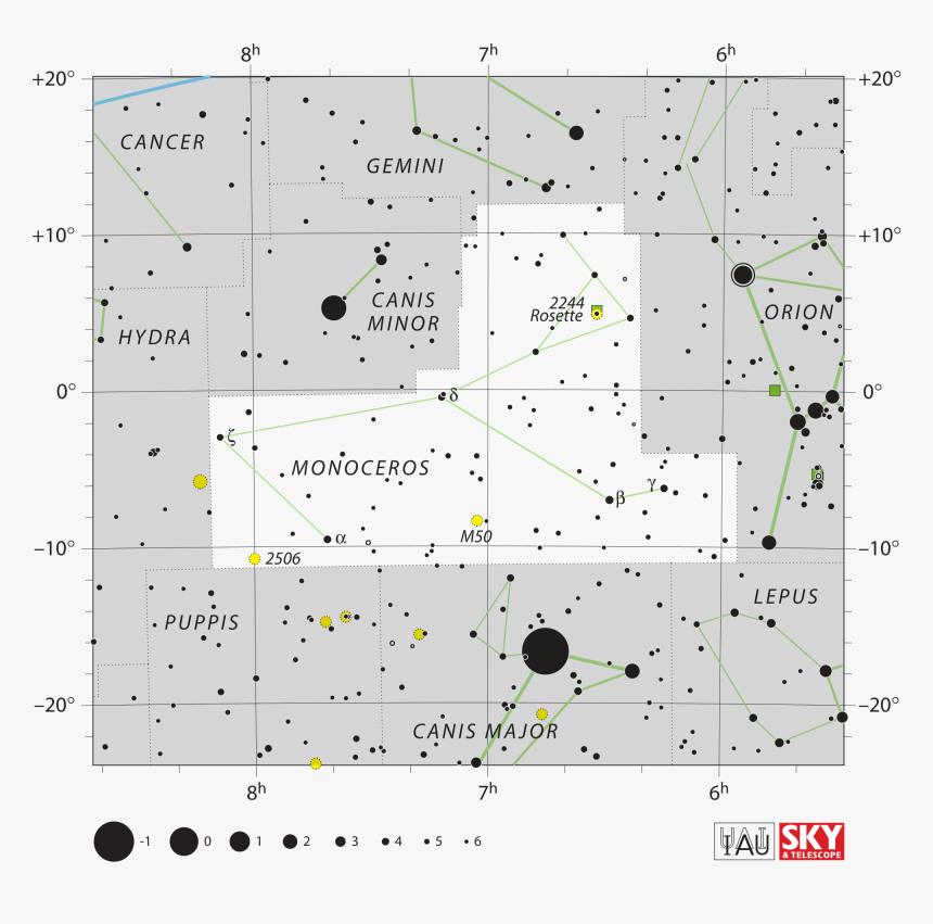 Monoceros Constellation Chart, HD Png Download, Free Download