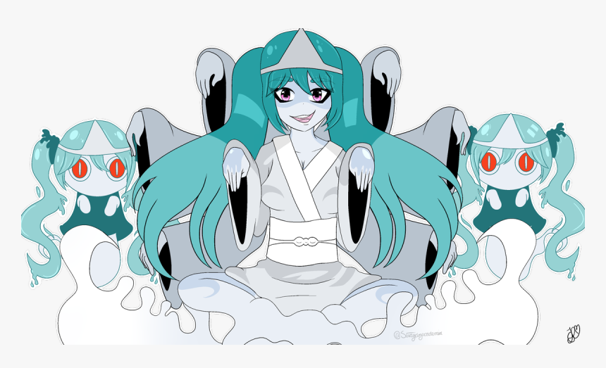 Hatsune Miku Belongs To Crypton Future Media Ghosts - Cartoon, HD Png Download, Free Download