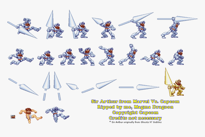 Click For Full Sized Image Sir Arthur - Ghost N Goblins Sprites, HD Png Download, Free Download