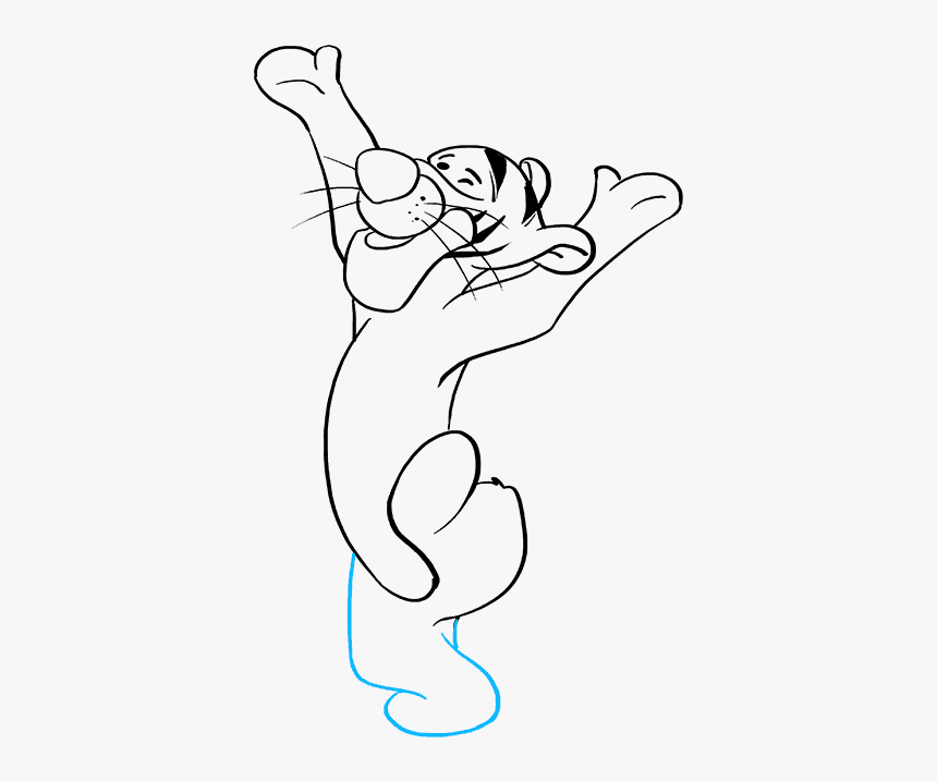 How To Draw Tigger - Line Art, HD Png Download, Free Download