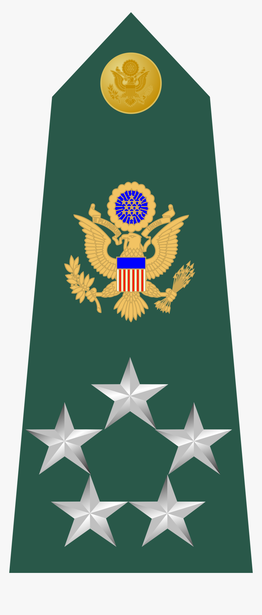 Us Army O11 Shoulderboard - Five Star General Rank Insignia, HD Png Download, Free Download