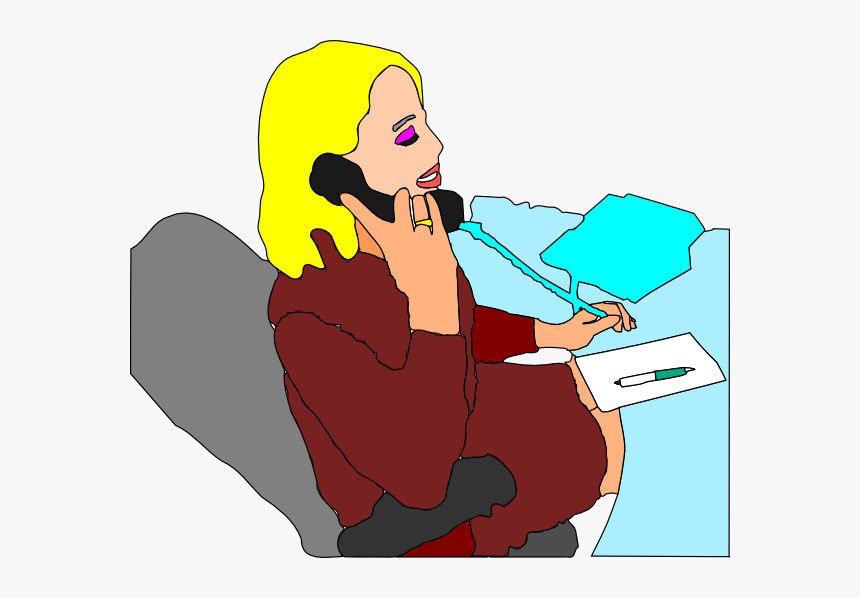 Secretary Answering Phone Svg Clip Arts - Office Clip Art, HD Png Download, Free Download