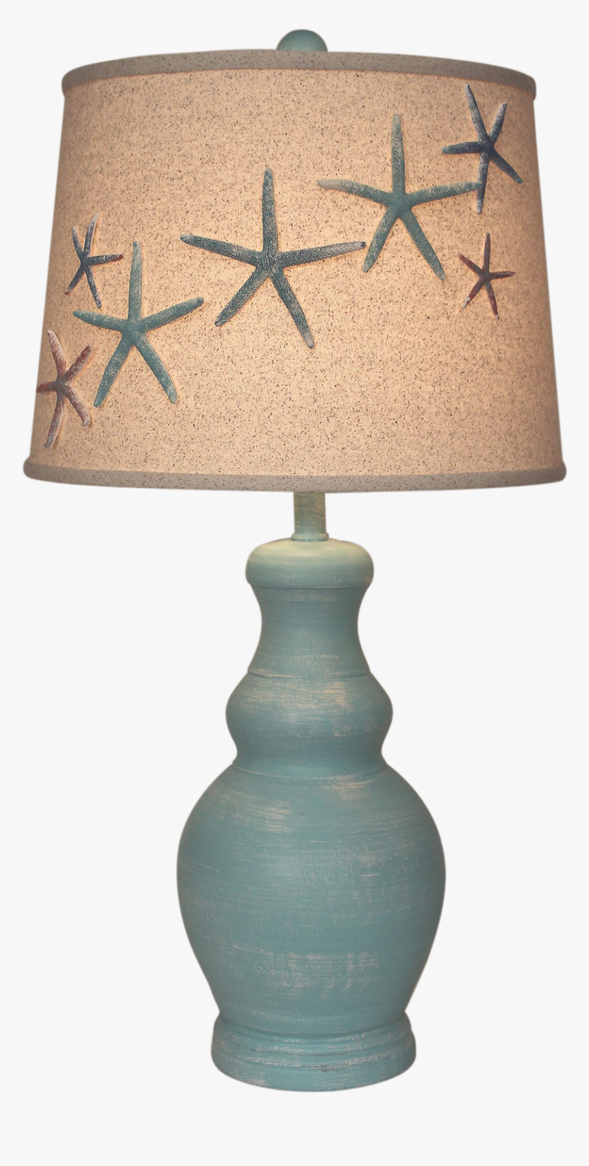 Turquoise Sea Casual Lamp With Colorful Starfish Shade - Lampshade, HD Png Download, Free Download