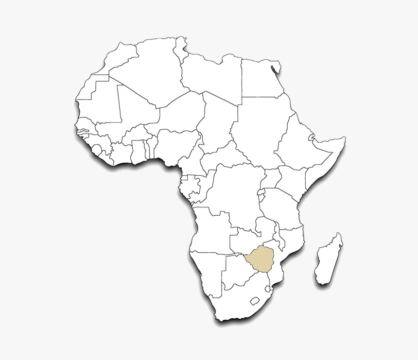 Africa Outline Map Zimbabwe - Dr Congo In Africa, HD Png Download, Free Download