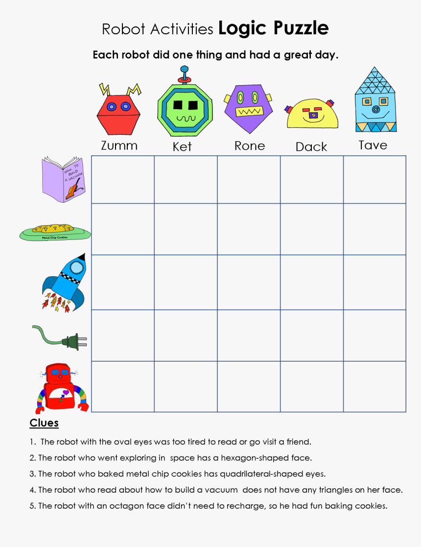 Beyond Gold Stars , Png Download - Robot Activities Logic Puzzle, Transparent Png, Free Download