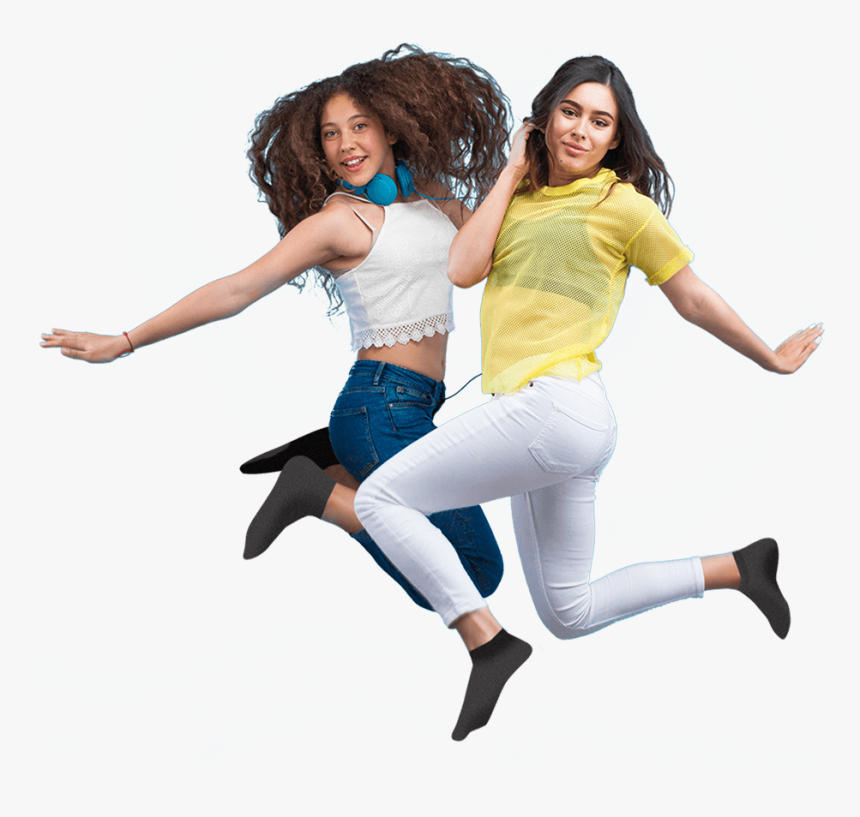 Two Teen Girls Jumping - Girls Jumping At Sky Zone, HD Png Download, Free Download