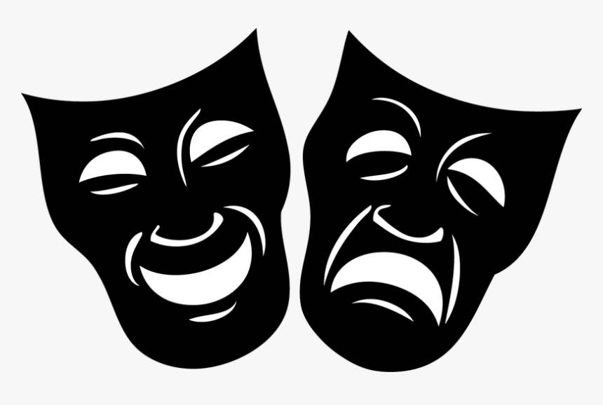 Mask Clipart Musical Theatre - Transparent Drama Masks, HD Png Download, Free Download