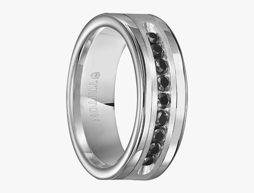 1/2 Cwt Black Diamond Unique Mens Wedding Bands In - Ring Tungsten Black Diamond & Blue Only, HD Png Download, Free Download