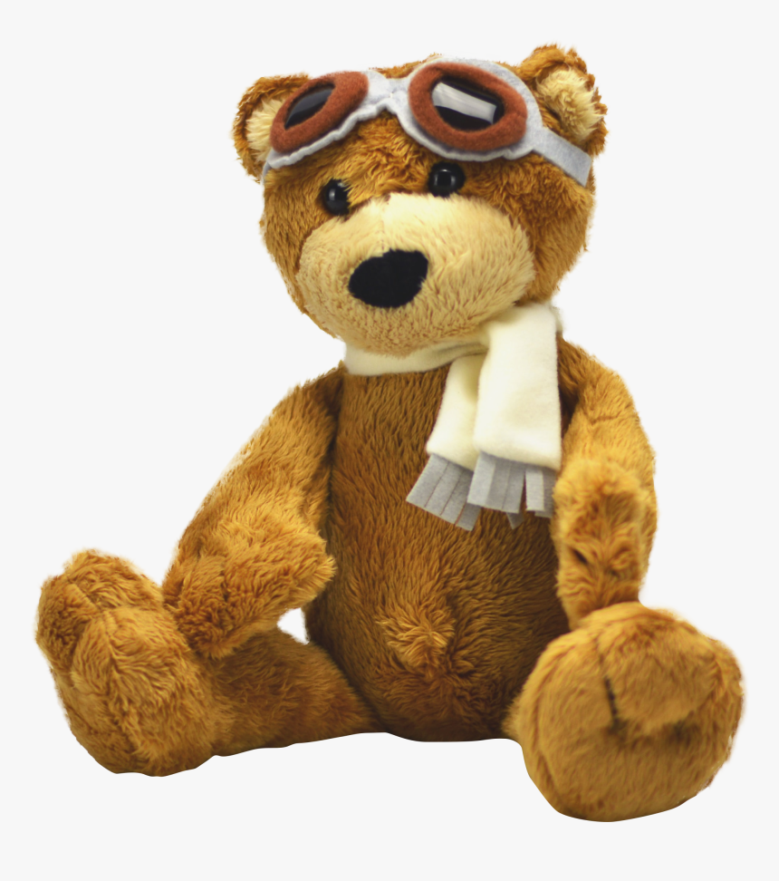 Brown Teddy Bear Aviation Head Gear - Stuffed Toy, HD Png Download, Free Download