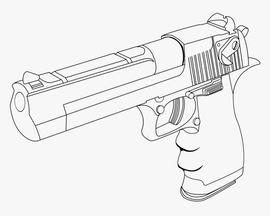 Transparent Vulture Clipart - Desert Eagle 50 Ae Drawing, HD Png Download, Free Download