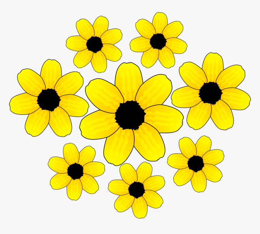 Yellow Leaf Flower Svg Clip Arts - Yellow Flowers Clipart, HD Png Download, Free Download