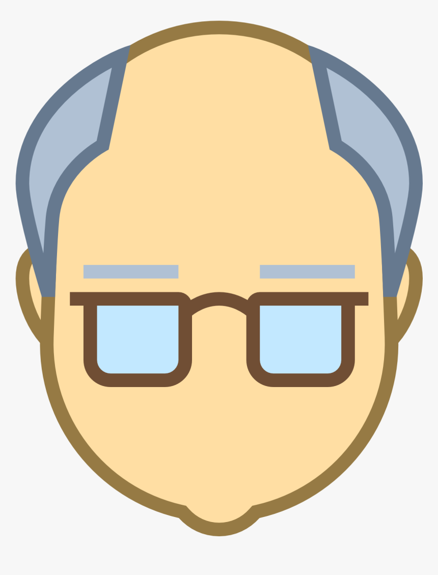 Transparent Man On Computer Clipart - Cartoon Old Person Face, HD Png Download, Free Download