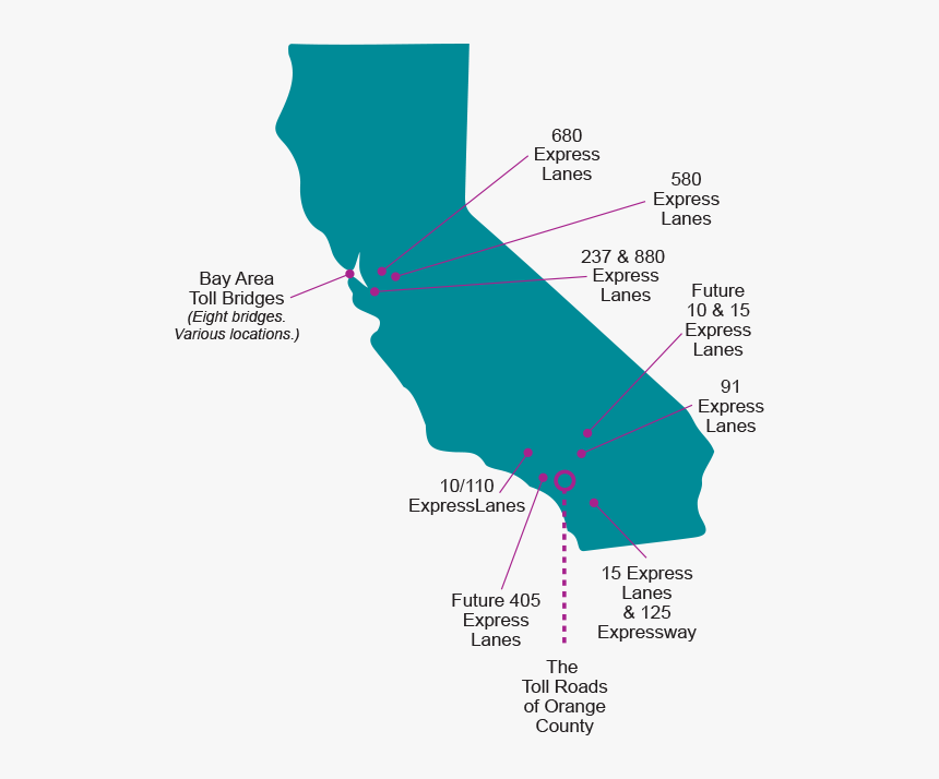 Fastrak Throughout California - California Toll Roads, HD Png Download, Free Download