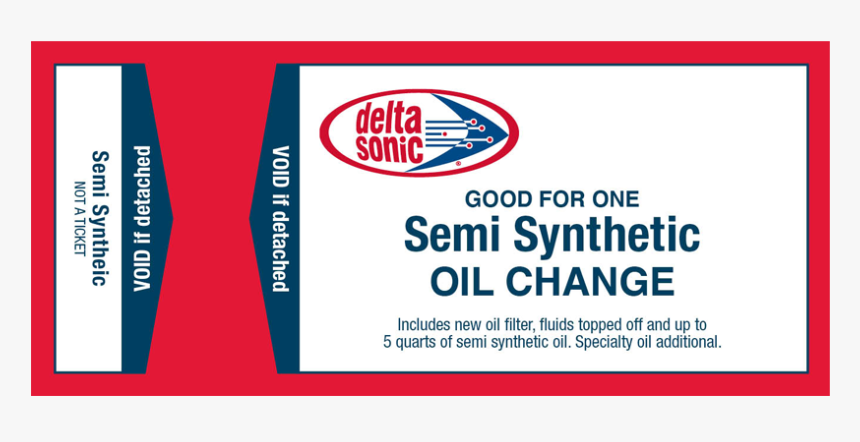 Semi-synthetic Oil Change - Delta Sonic, HD Png Download, Free Download