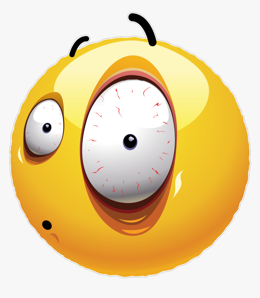 Big Eye Emoji 173 Decal - Smiley, HD Png Download, Free Download