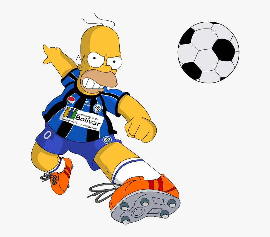 Mineros Homero En Caracas - Homer Simpson Playing Soccer, HD Png Download, Free Download