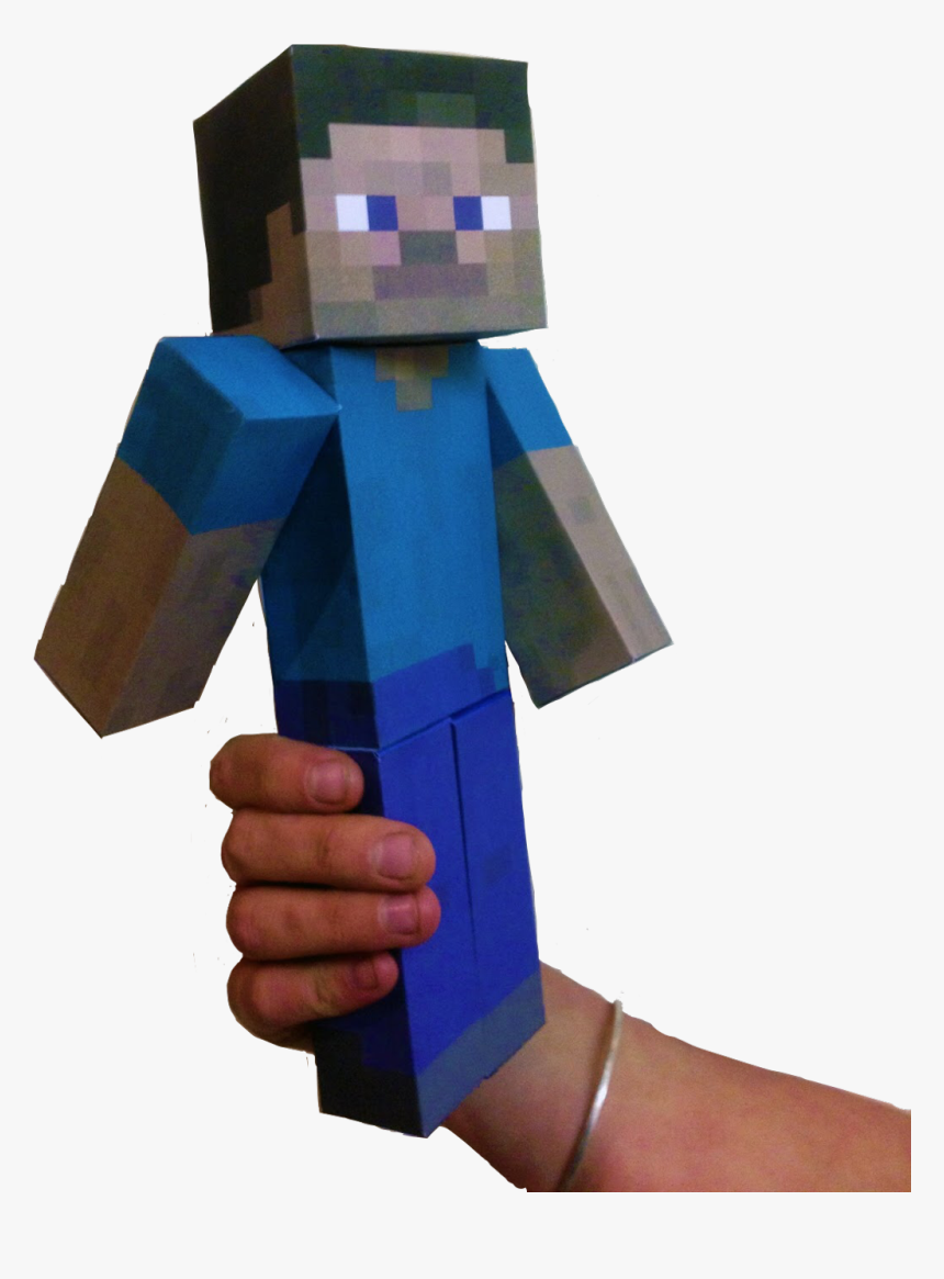 Transparent Minecraft Herobrine Png - Paper Toy Minecraft Diamond Steve, Png Download, Free Download