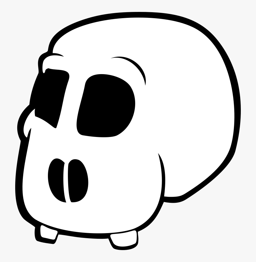 Skull Cartoon Without Jawbones An Eyeballs - Gambar Kepala Tengkorak Lucu, HD Png Download, Free Download