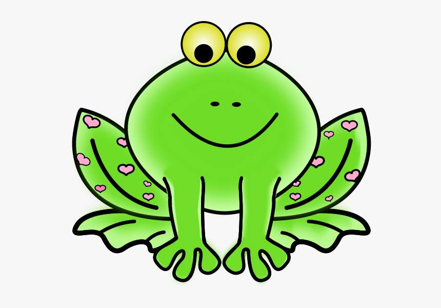 Green Valentine Frog With Pink Hearts Png Clip Arts - Green Frog Clip Art, Transparent Png, Free Download