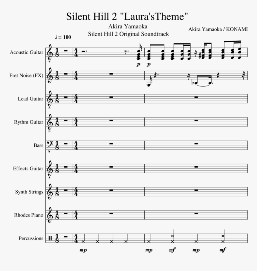 Silent Hill 2 Theme Of Laura Slide, Image - Skyrim From Past To Present Violin Sheet Music, HD Png Download, Free Download