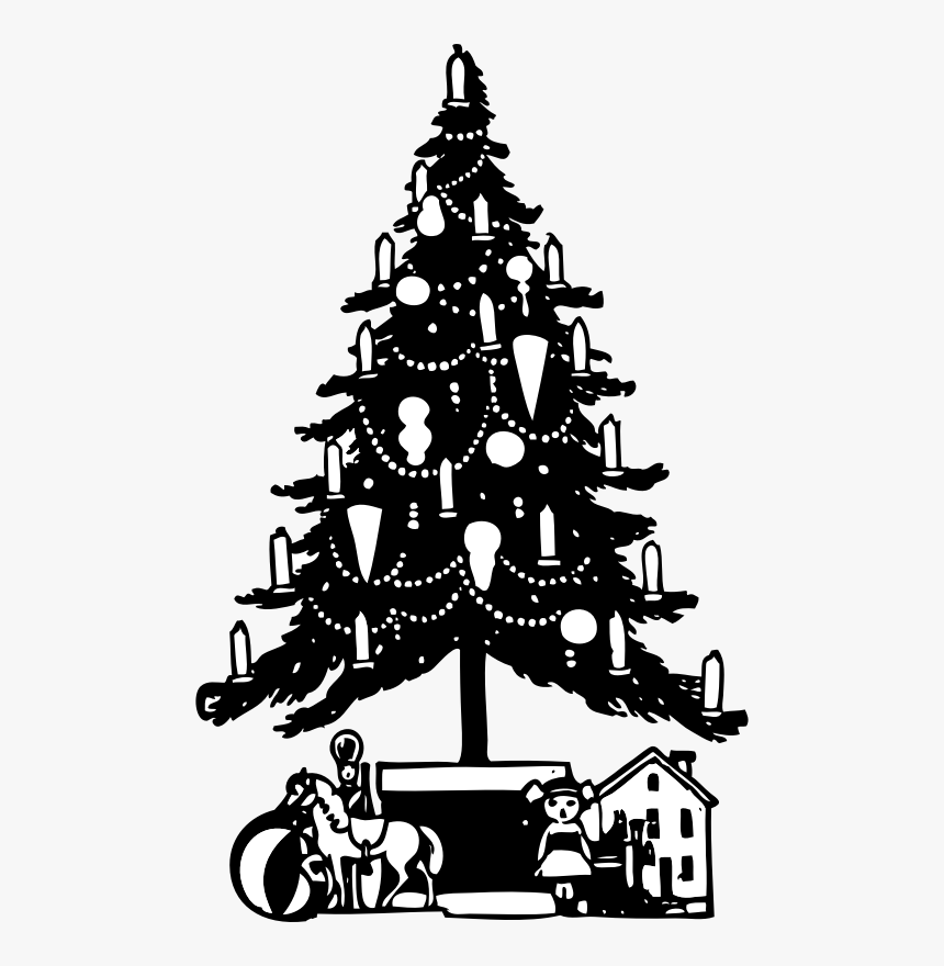 Christmas Tree - Victorian Christmas Tree Illustration, HD Png Download, Free Download