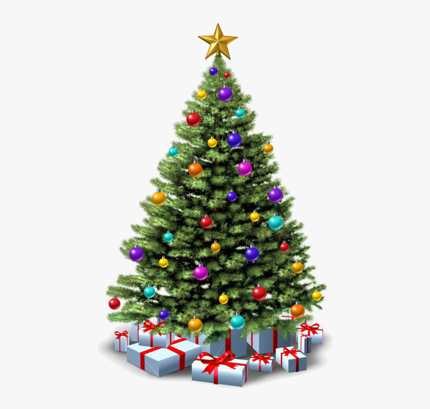 Christmas Tree With Presents Png, Transparent Png, Free Download