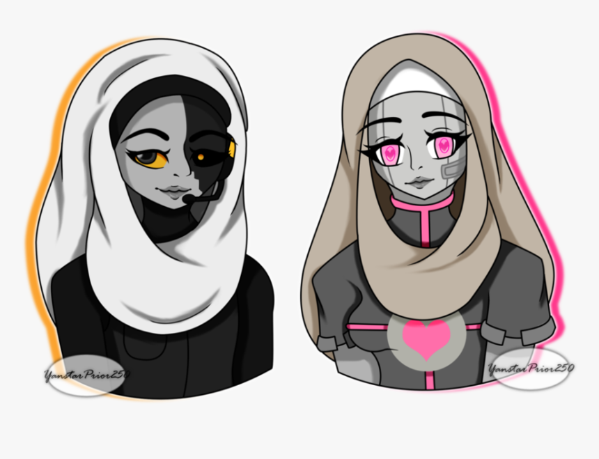 Hijabae Glados And Companion Cube By Yanstarprior250 - Cartoon, HD Png Download, Free Download