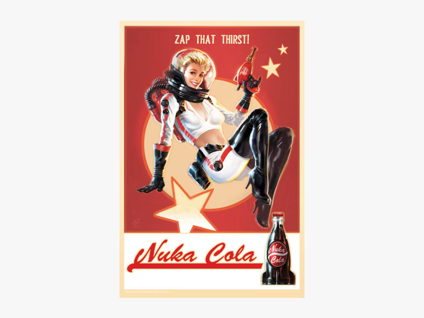 Fallout 4 Metal Sign Nuka Cola Pin-up Vintage - Fallout Nuka Cola Art, HD Png Download, Free Download