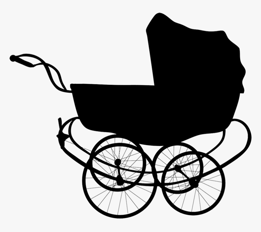 Vintage Silhouette Baby Carriage - Baby Carriage Clip Art, HD Png Download, Free Download