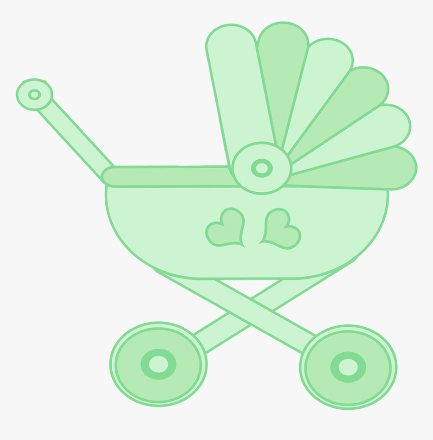 Green Stroller Clipart - Baby Carriage, HD Png Download, Free Download