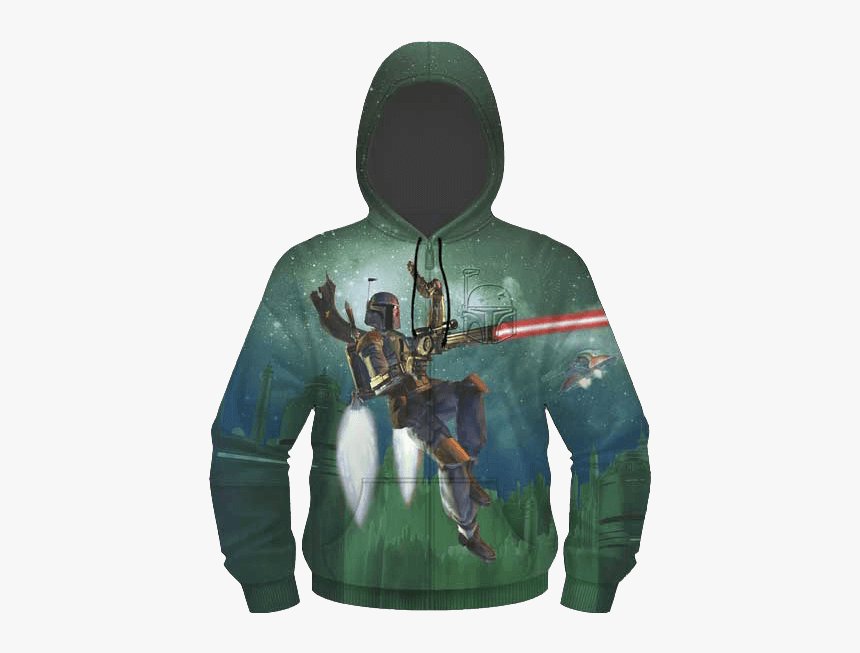 Flying Boba Fett Embossed Fleece Hoodie - Captain America Hoodie Youth, HD Png Download, Free Download