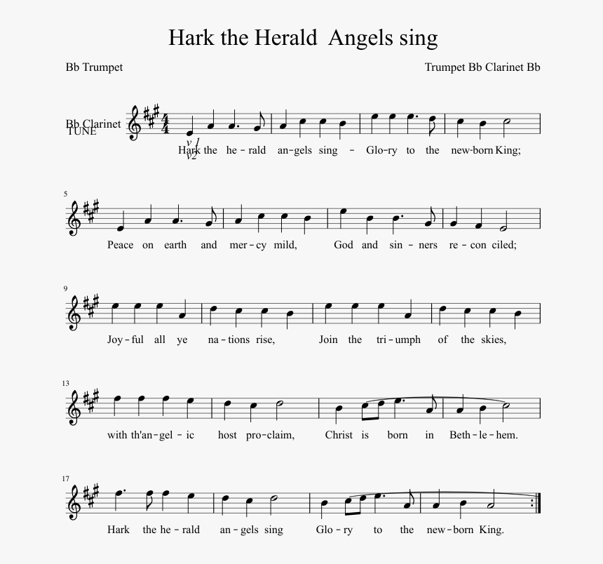 Hark The Herald Descant Sheet Music, HD Png Download, Free Download